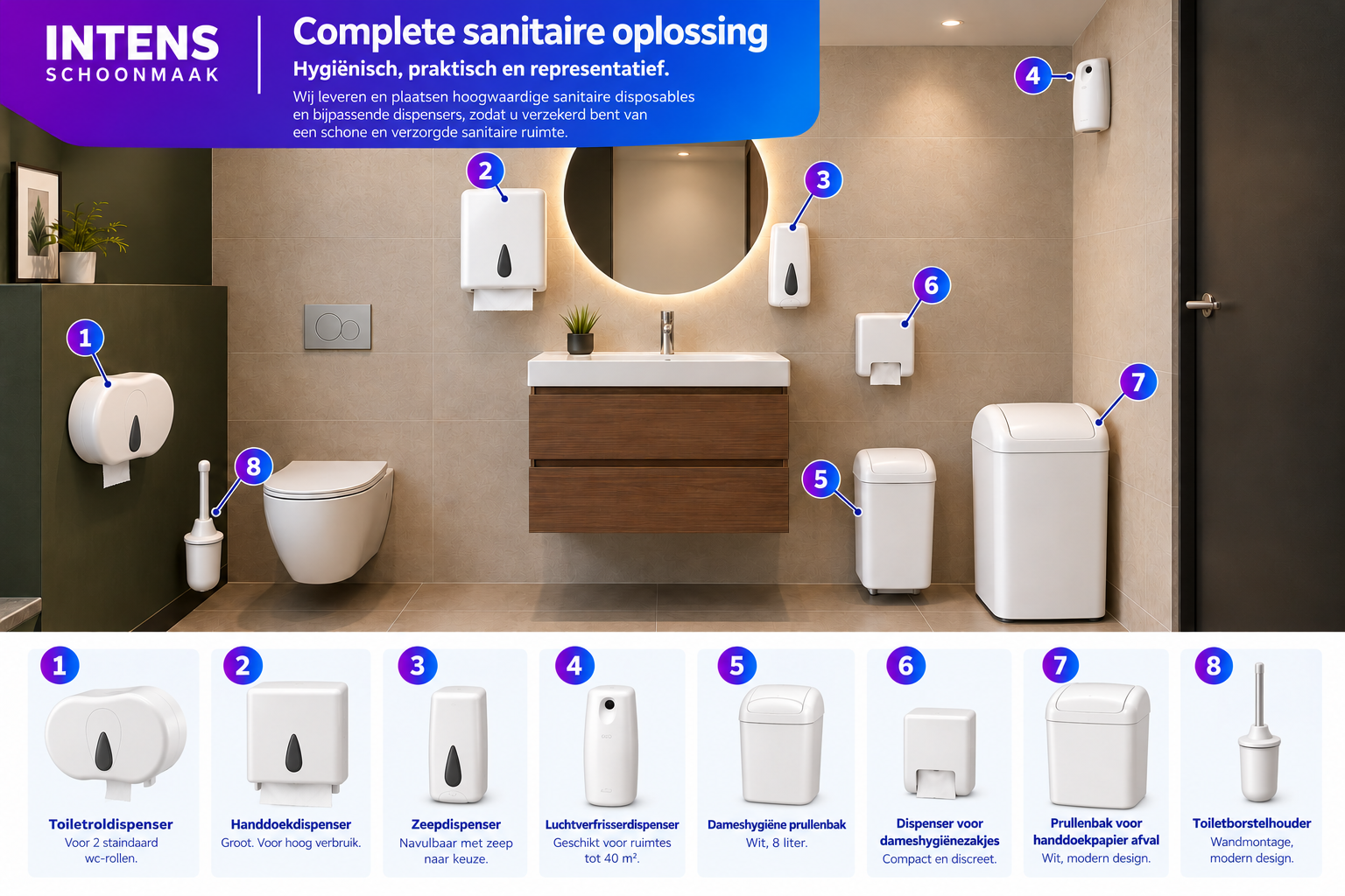 Complete sanitaire oplossing in moderne toiletruimte (1)